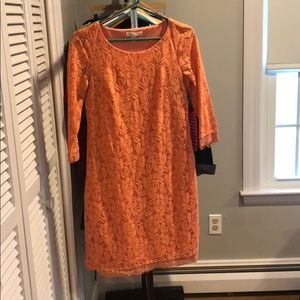 Coral lace dress